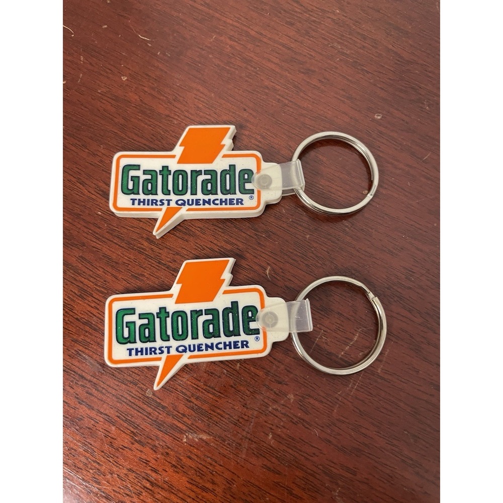 Vintage Gatorade Promotional Key Ring Key Chain Lightning Bolt Rubber Lot Of 2